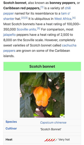 Organic Whole Jamaican Scotch Bonnet Pepper.